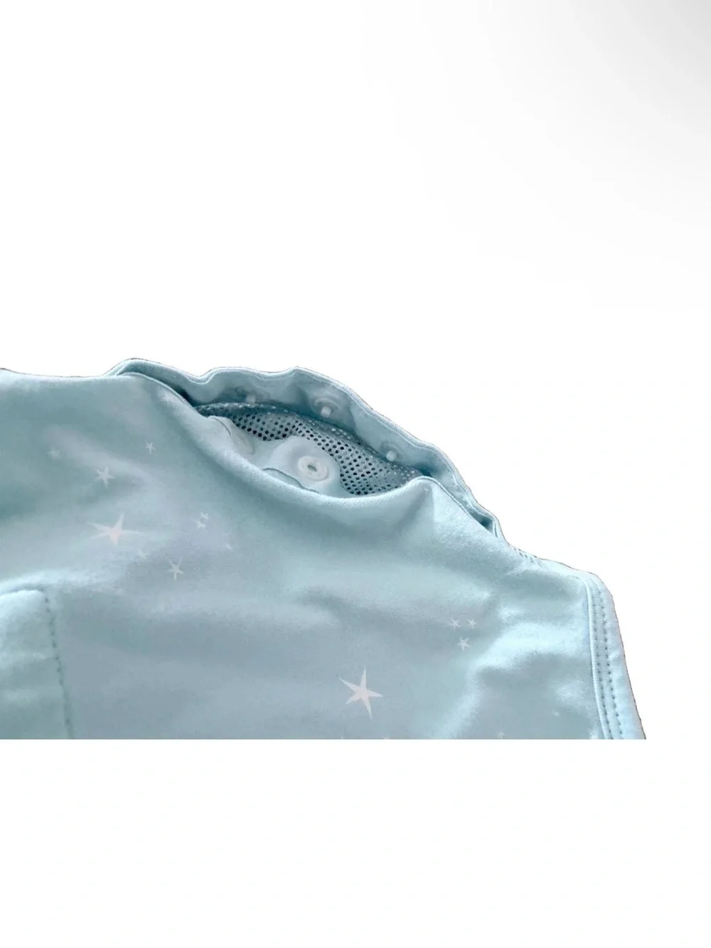 Happiest Baby Sleepea 5 Second Swaddle Large (18-25lb) Light Blue w Stars, EUC
